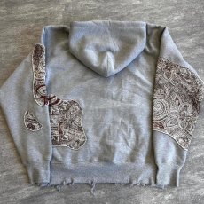 画像2: ＴＷＲリメイク　パッチワークプルーオーバーパーカー (2)