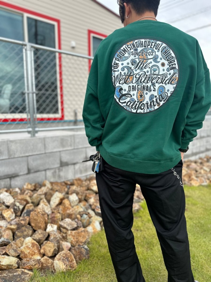 画像3: TWRオリジナル  ペイズリー柄 Circle Logo クルーネックスウェットシャツ (3)