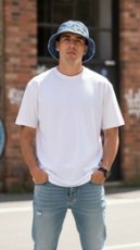 画像1: TWRリメイク　デニムクロスパッチバケットハット (1)