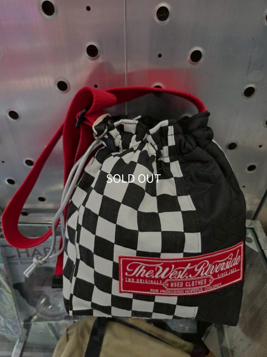 画像1: TWR×FREELY ブロックチェック巾着バッグ (1)
