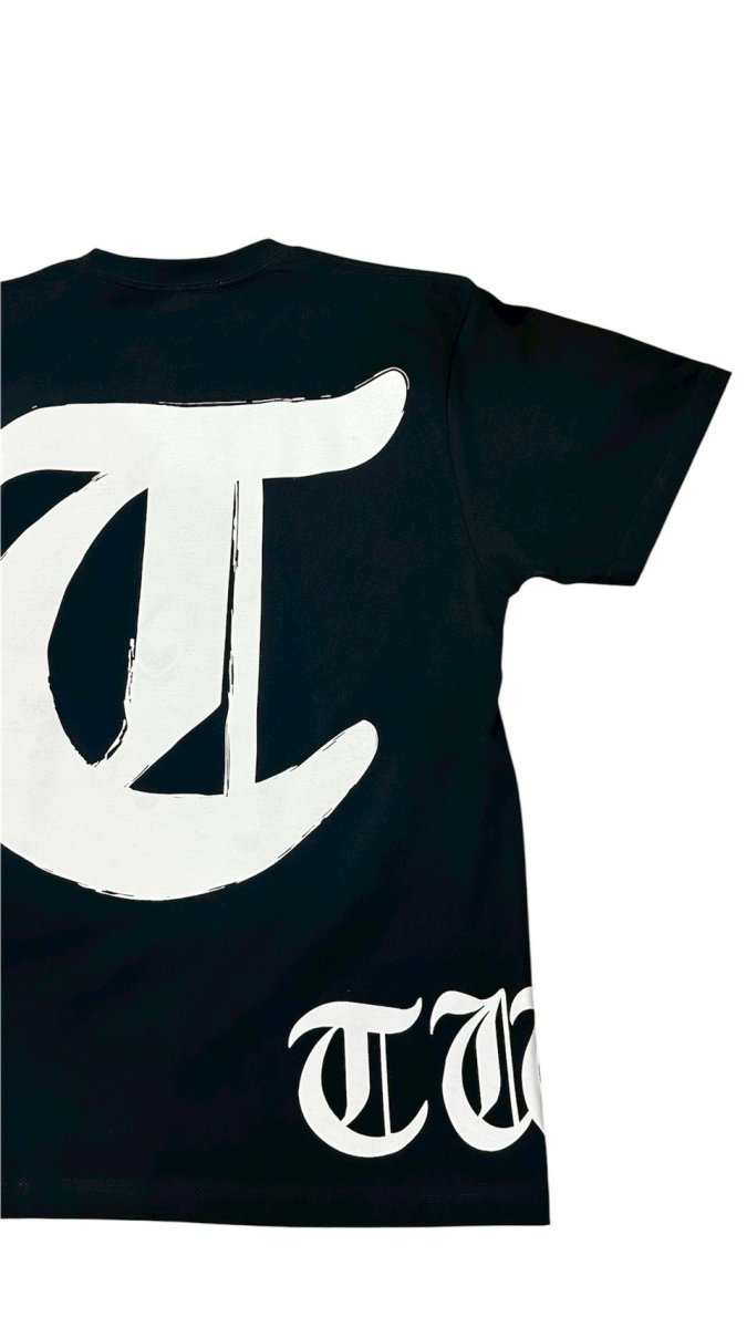 画像1: 筆花文字半袖Tシャツ (1)