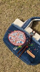 画像1: TWR×FREELY スプラッシュデニムミニトートBAG (1)