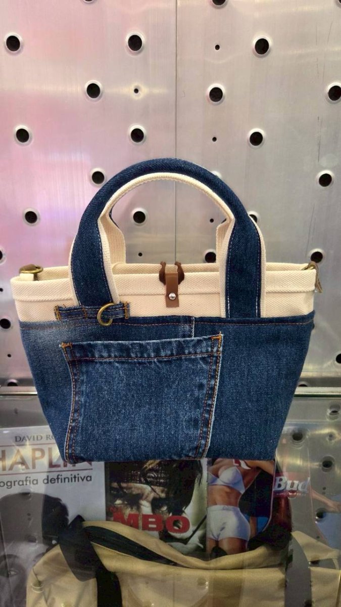 画像3: TWR×FREELY スプラッシュデニムミニトートBAG (3)