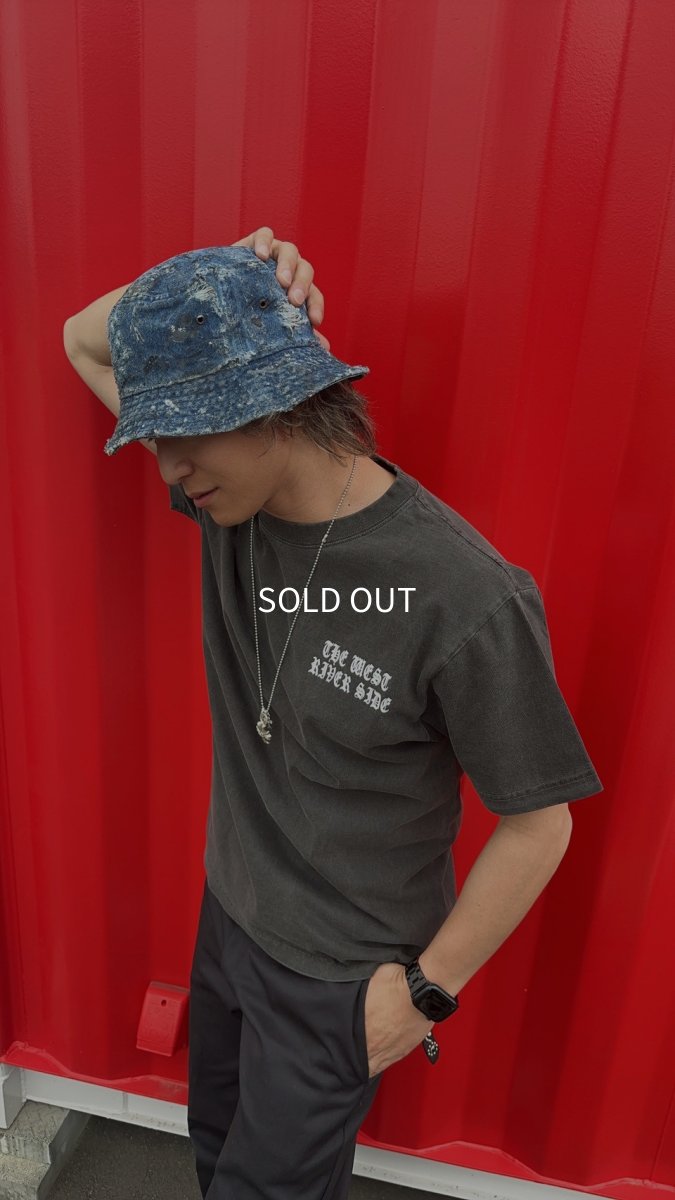 画像6: ダメージ加工デニムバケットハット (6)