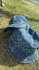 画像3: ダメージ加工デニムバケットハット (3)