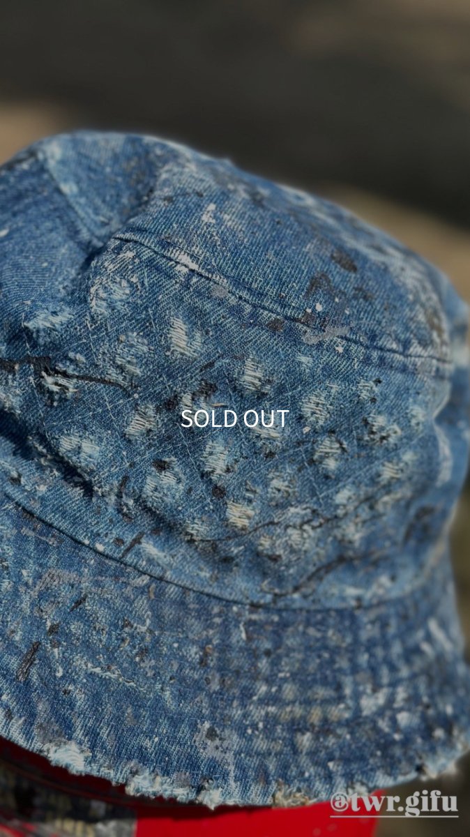 画像4: ダメージ加工デニムバケットハット (4)