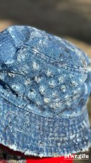 画像4: ダメージ加工デニムバケットハット (4)