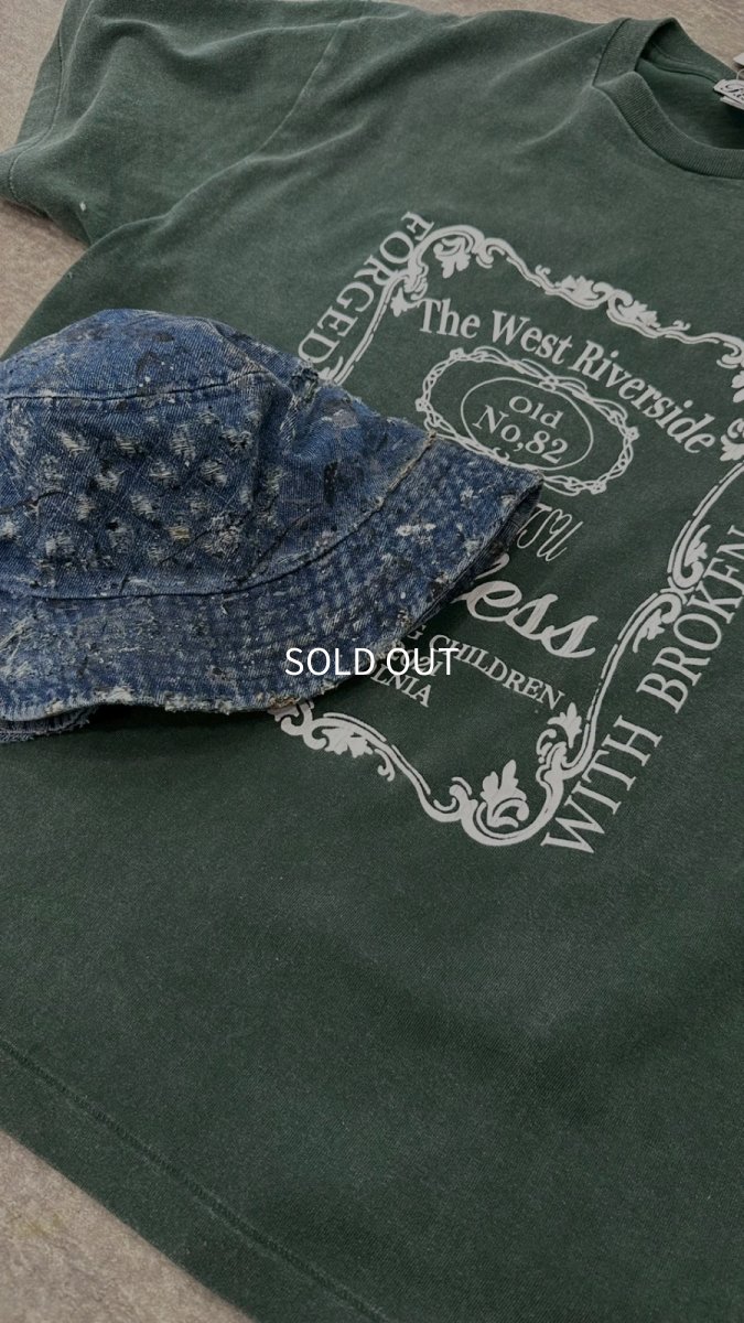 画像2: ダメージ加工デニムバケットハット (2)