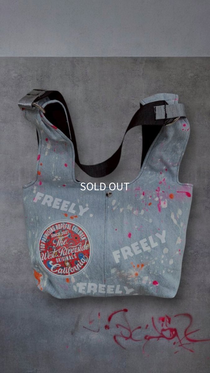 画像1: FREELY　スプラッシュデニムワンショルダーBAG (1)