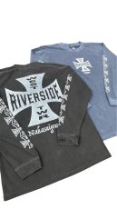 画像1: クロスプリントロングスリーブTシャツ (1)
