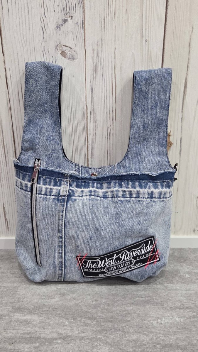 画像4: TWR×FREELY　ダメージデニムマルシェBAG (4)