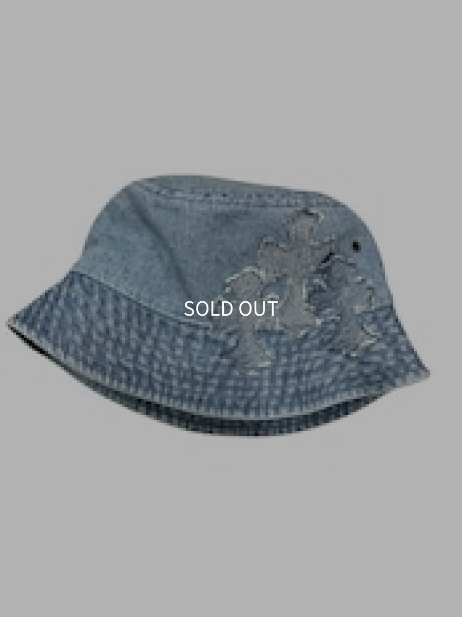 画像1: TWRリメイク　デニムクロスパッチバケットハット (1)
