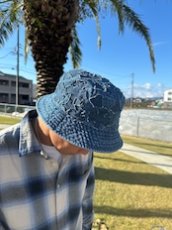 画像2: TWRリメイク　デニムクロスパッチバケットハット (2)