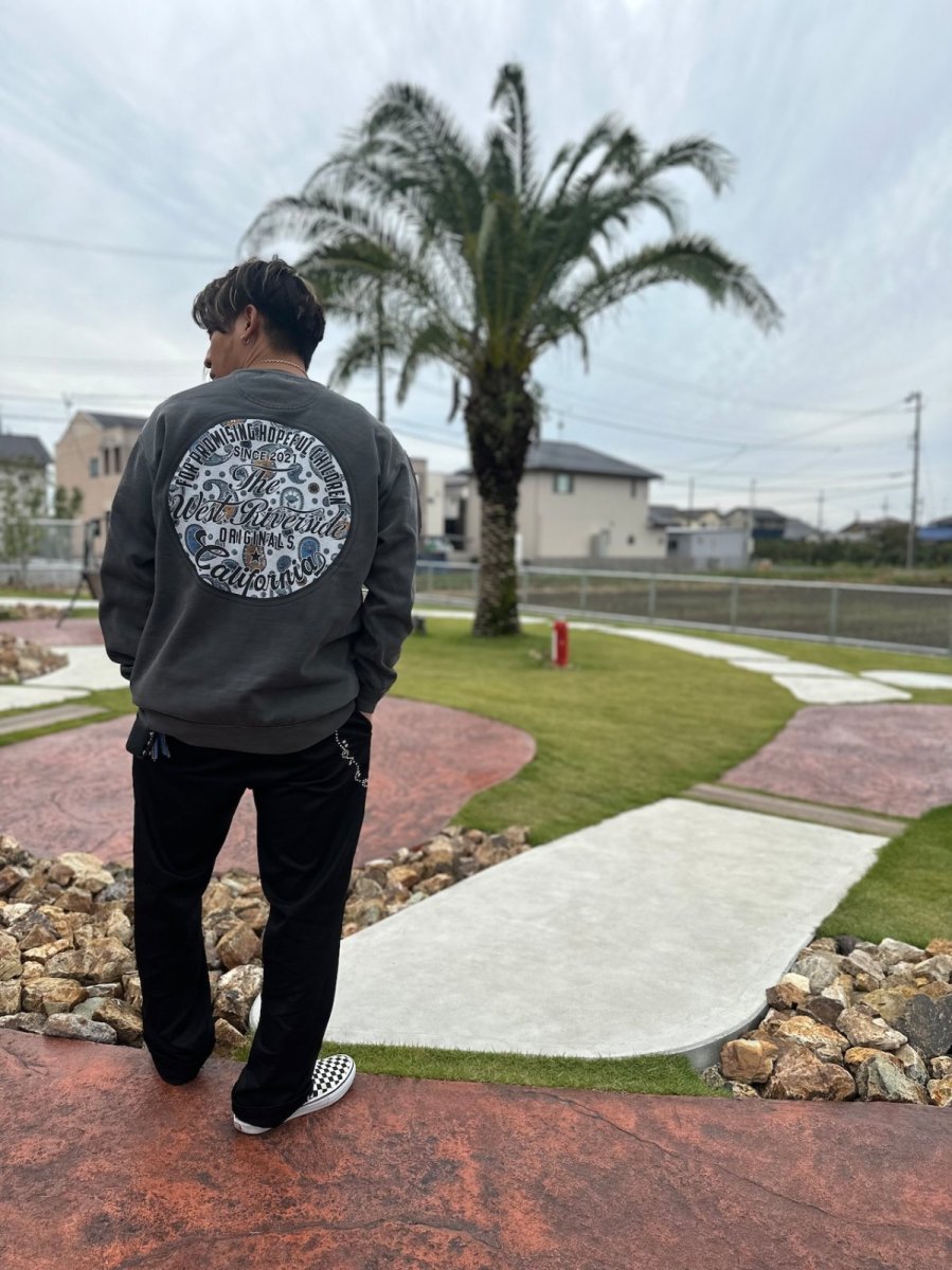 画像1: TWRオリジナル  ペイズリー柄 Circle Logo クルーネックスウェットシャツ (1)