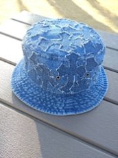 画像1: TWRリメイク　デニムクロスパッチバケットハット (1)