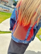 画像10: TWRリメイク　ネオンメッシュデニムジャケット (10)