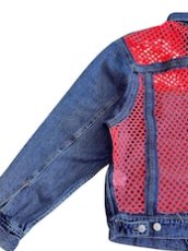 画像4: TWRリメイク　ネオンメッシュデニムジャケット (4)