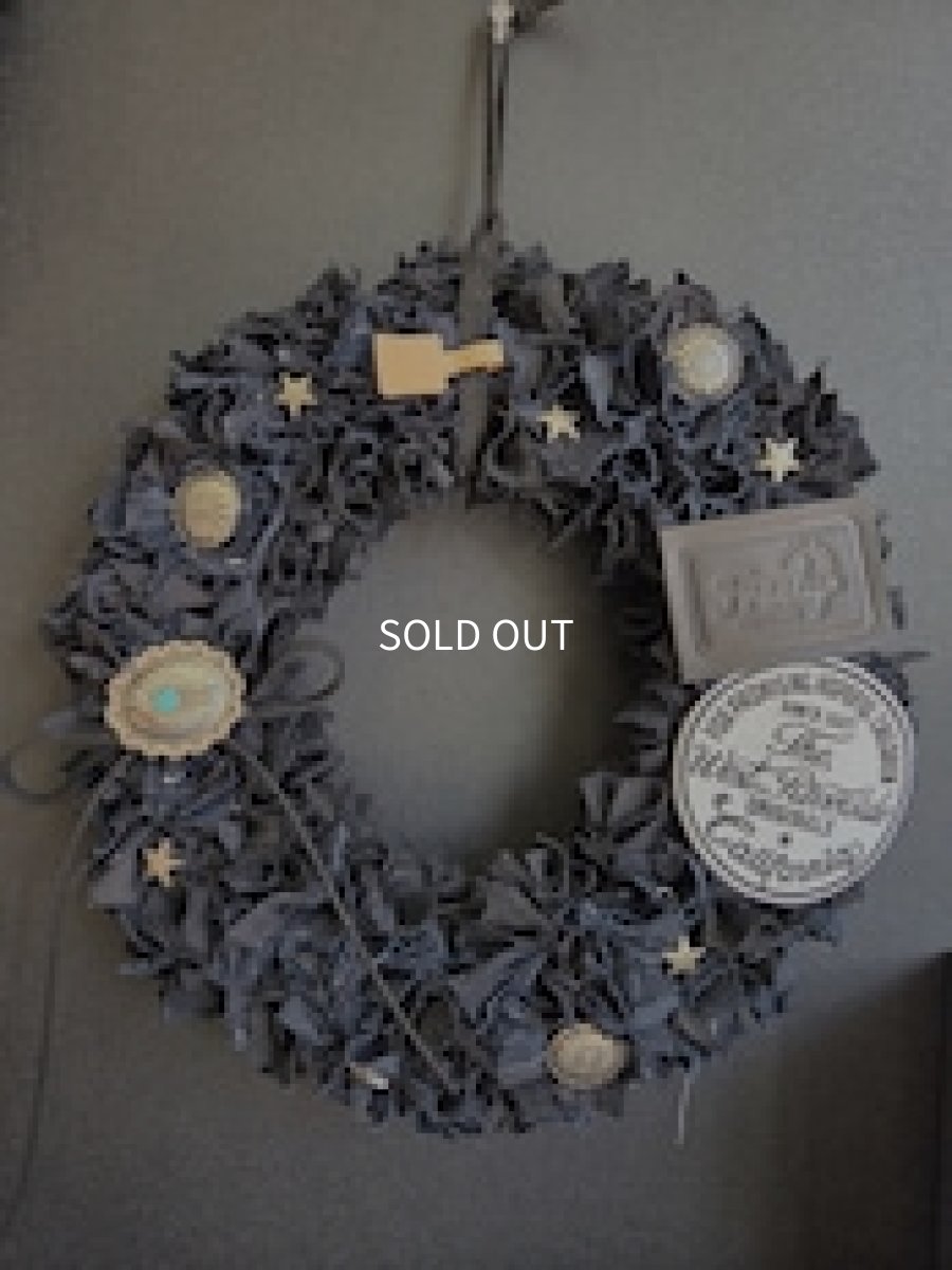 画像1: TWR×FREELY　ブラックデニムリース (1)