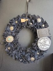 画像1: TWR×FREELY　ブラックデニムリース (1)