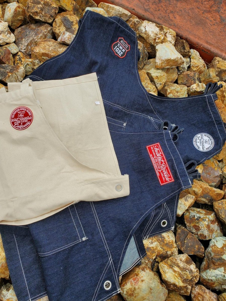 画像1: ＴＷＲオリジナル　刺繍ワッペンデニムエプロン (1)